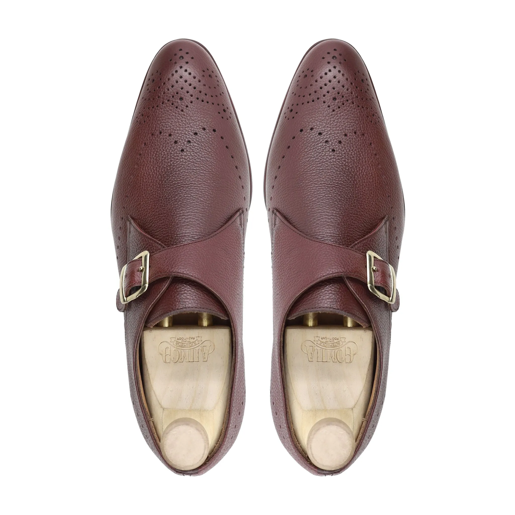 Ludza - Men's Oxblood Pebble Grain Single Monkstrap