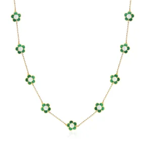 Malachite Daisy Necklace