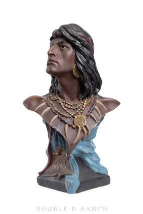 Miscellaneous, Folk Art, Native American Bust, HI WATA, Tobacco Advertising, Mid 20th Century, 804