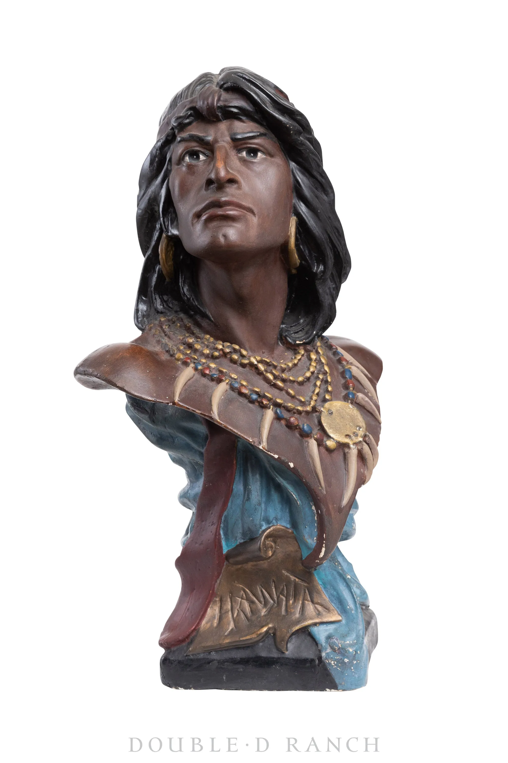 Miscellaneous, Folk Art, Native American Bust, HI WATA, Tobacco Advertising, Mid 20th Century, 804