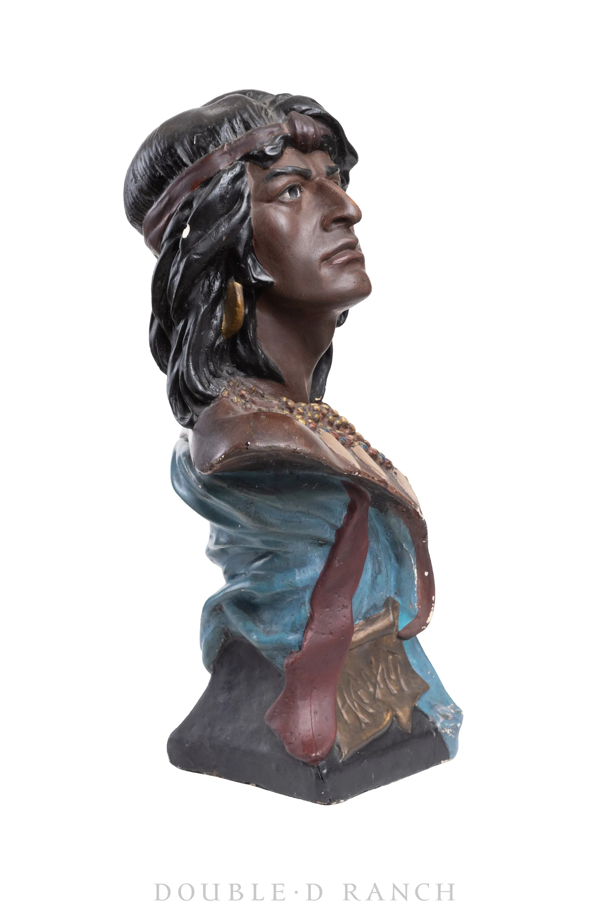 Miscellaneous, Folk Art, Native American Bust, HI WATA, Tobacco Advertising, Mid 20th Century, 804