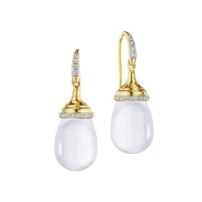 Mogul Drop Earrings with Diamond Trim