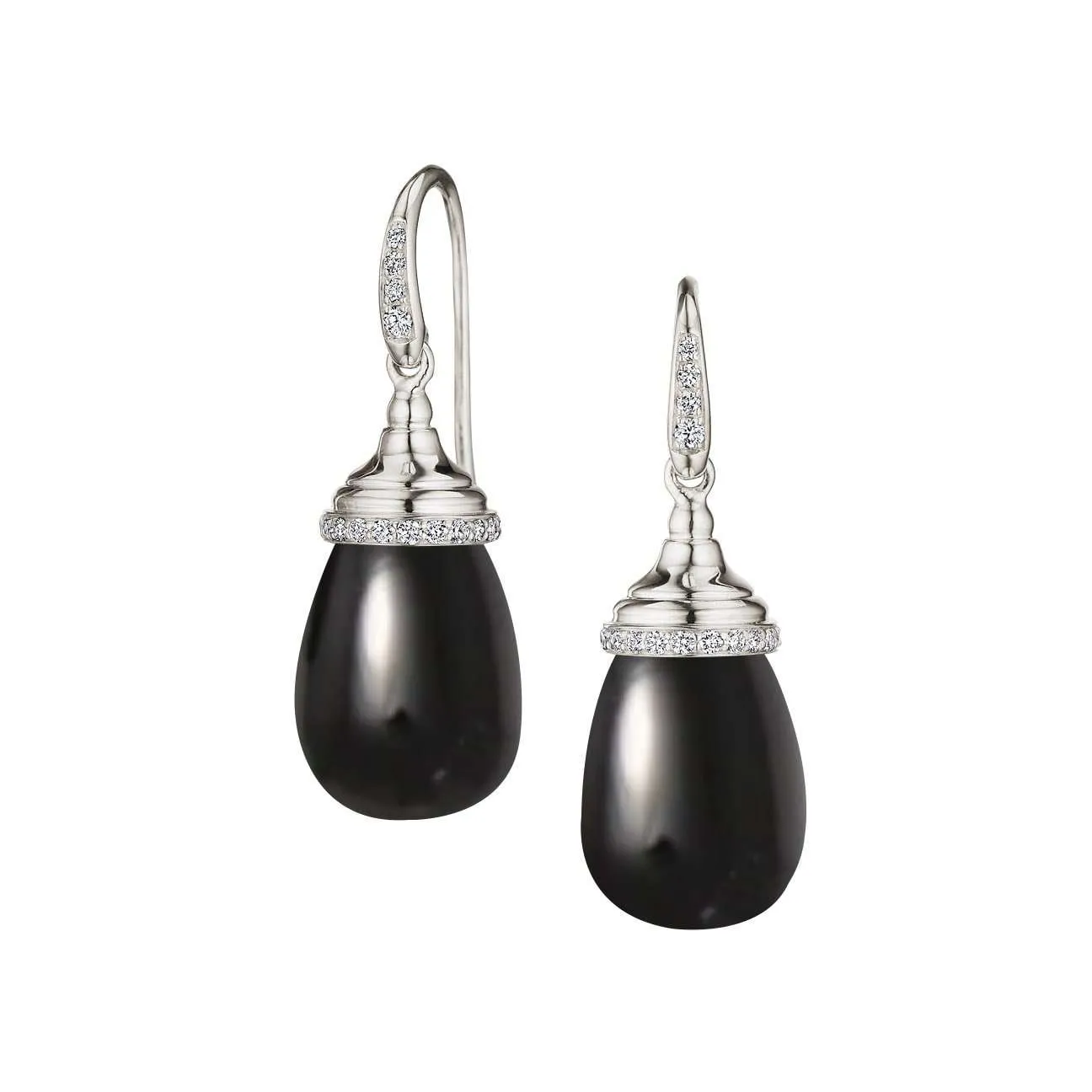 Mogul Drop Earrings with Diamond Trim