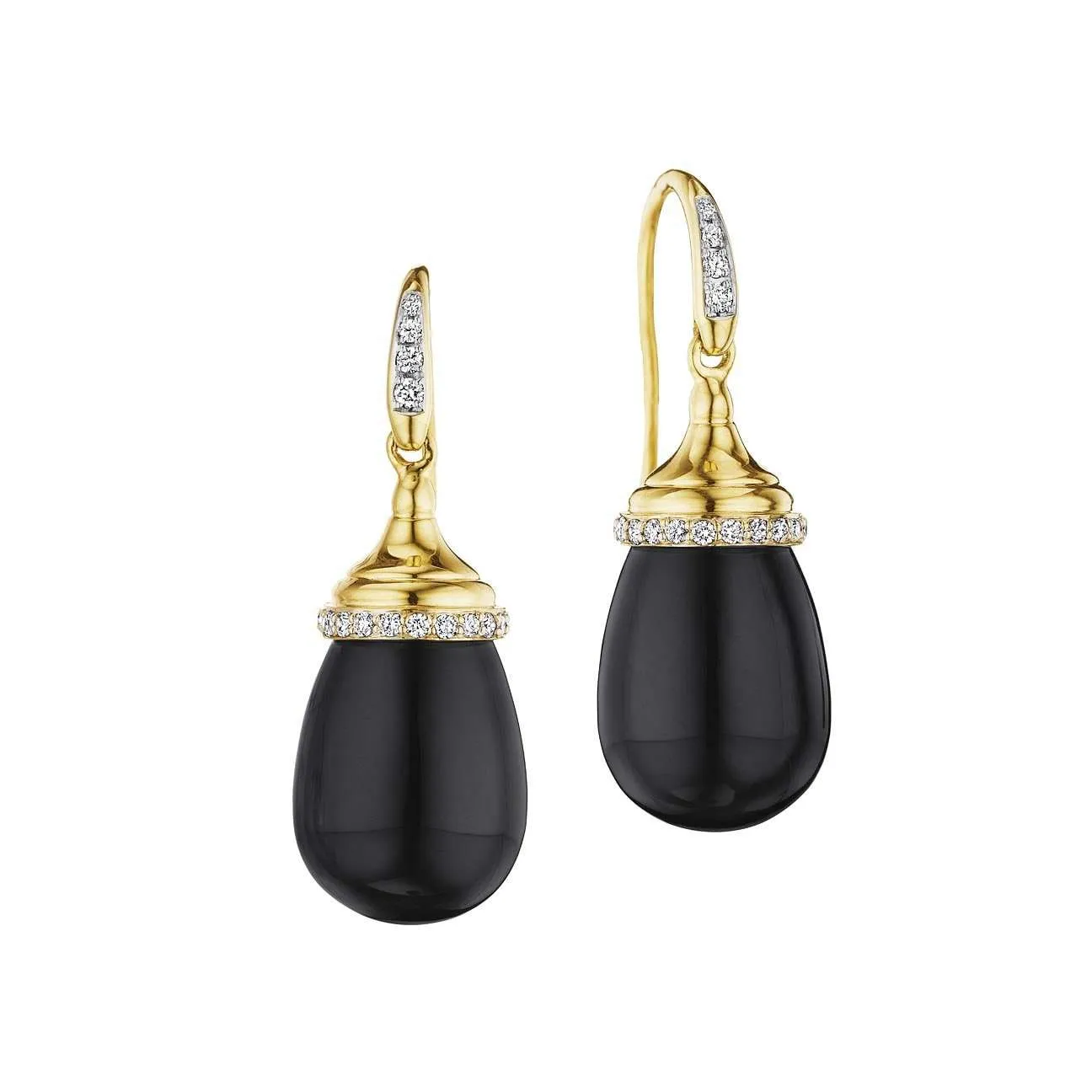 Mogul Drop Earrings with Diamond Trim