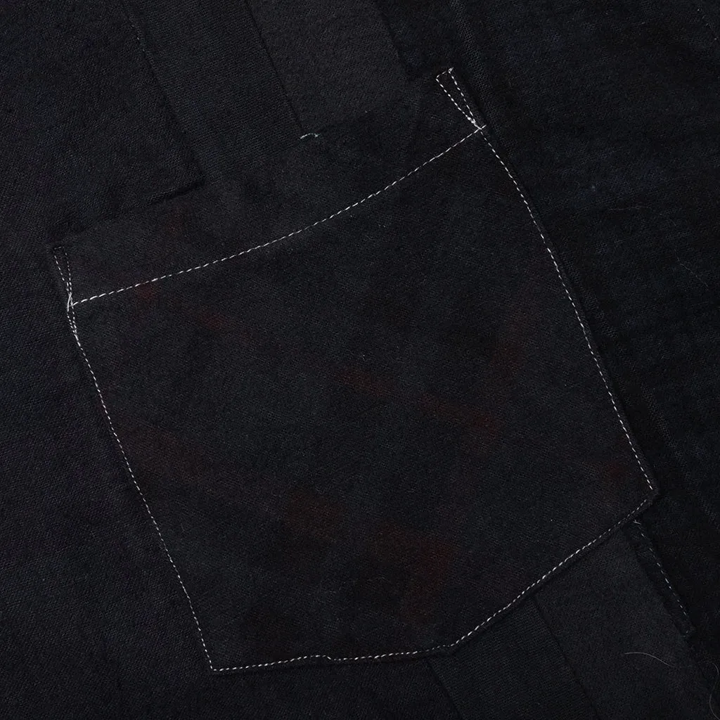 Over Dye 7 Cuts Wide Shirt - Black