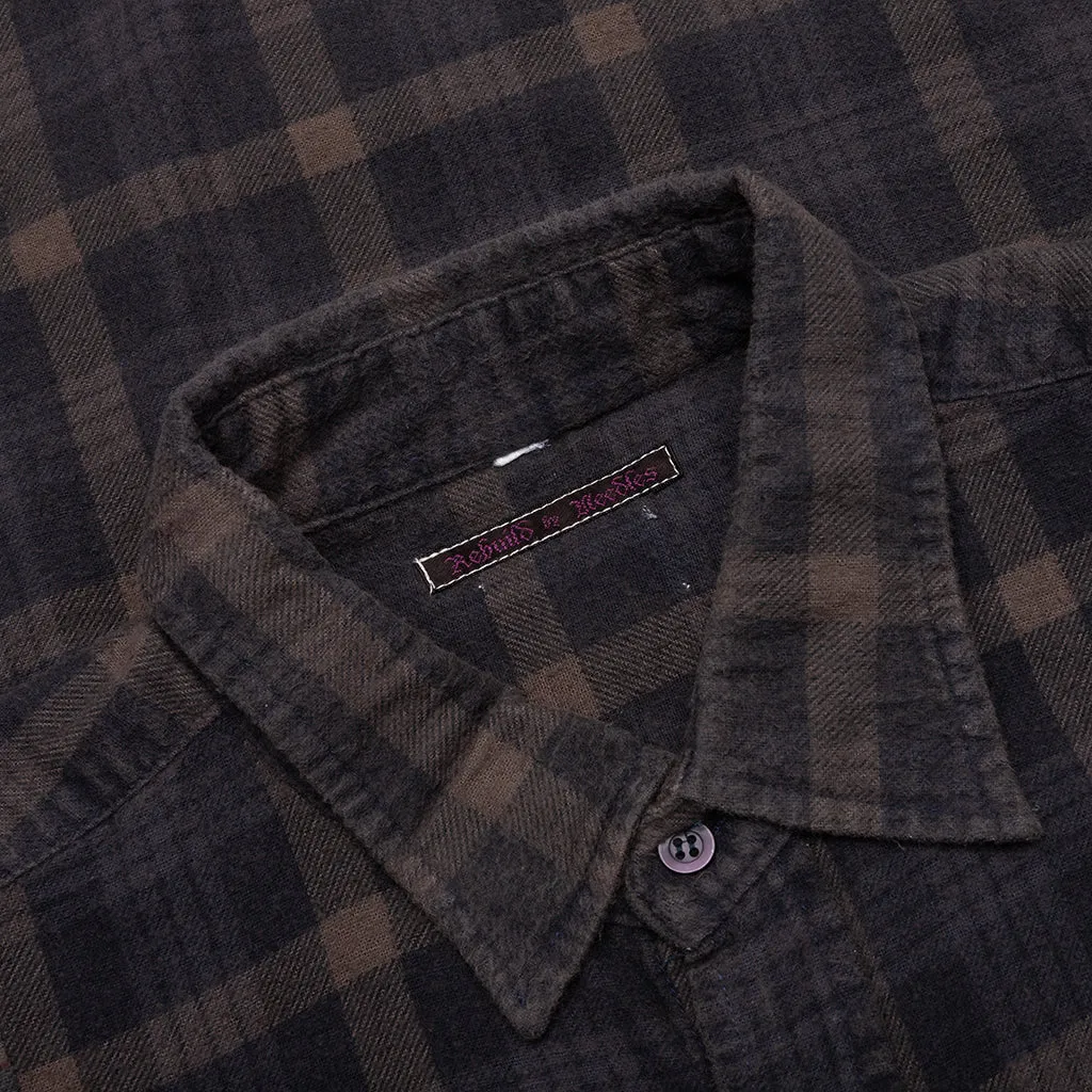 Over Dye 7 Cuts Wide Shirt - Brown