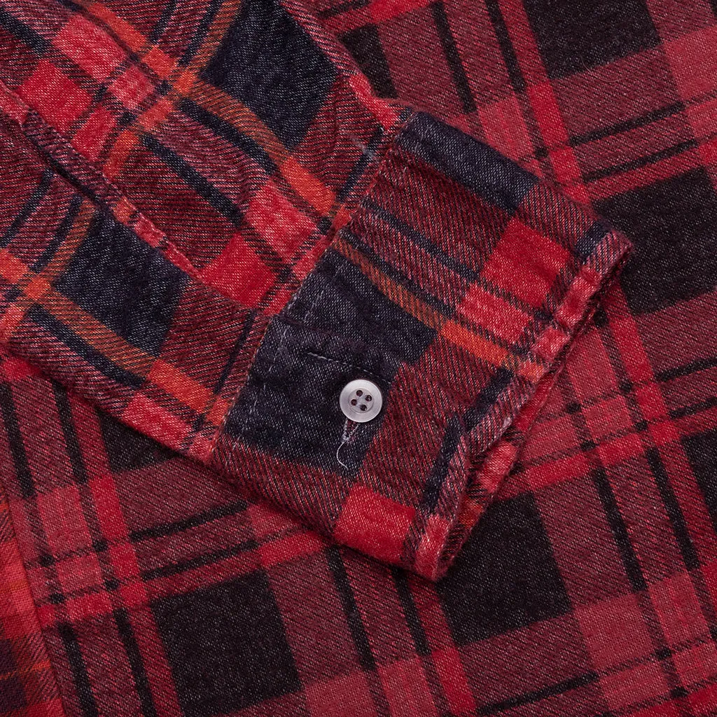 Over Dye 7 Cuts Wide Shirt - Red