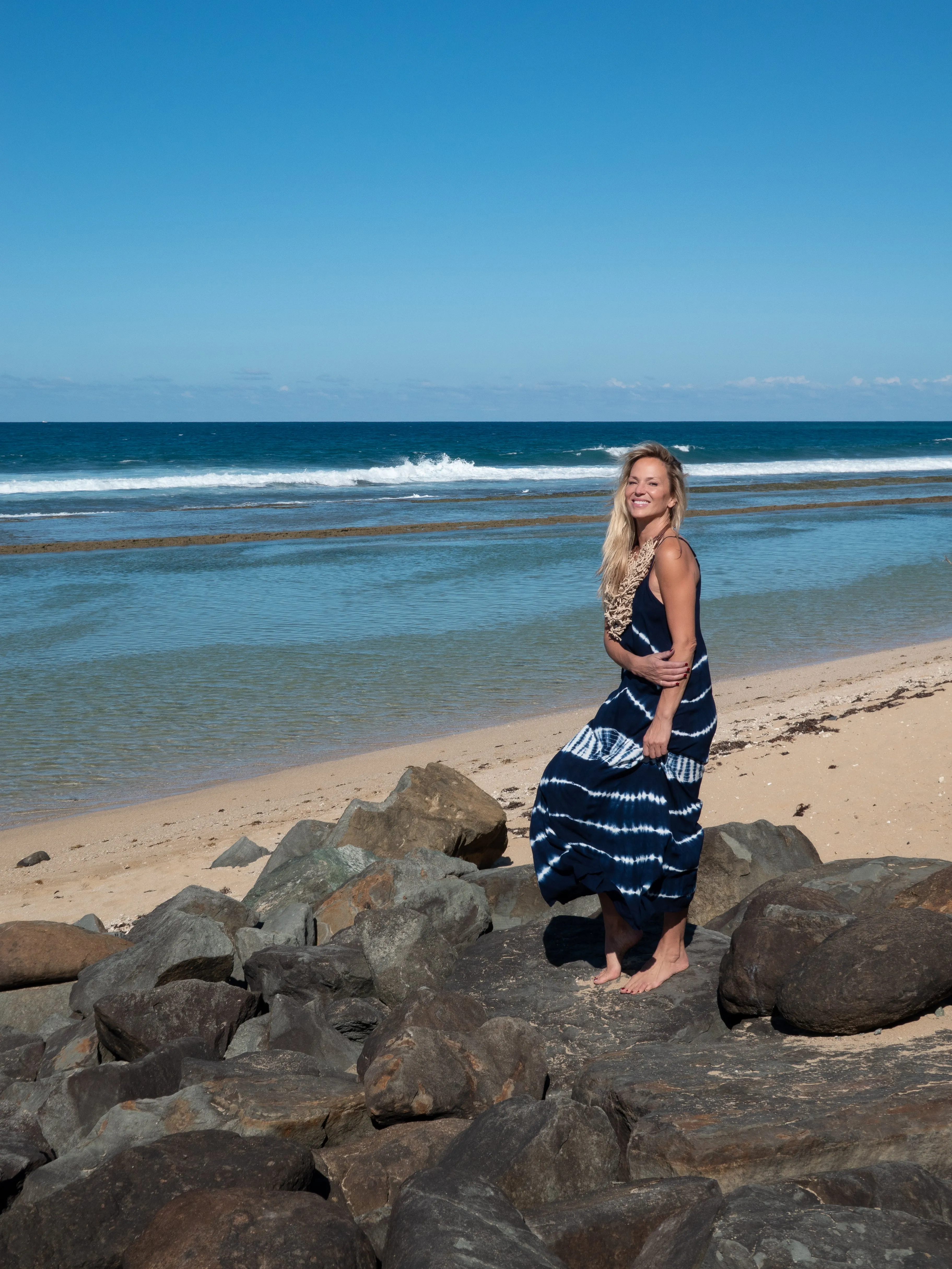 Paani Stripe Tie Dye Long Dress