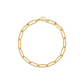 Paperclip Chain Bracelet Gold