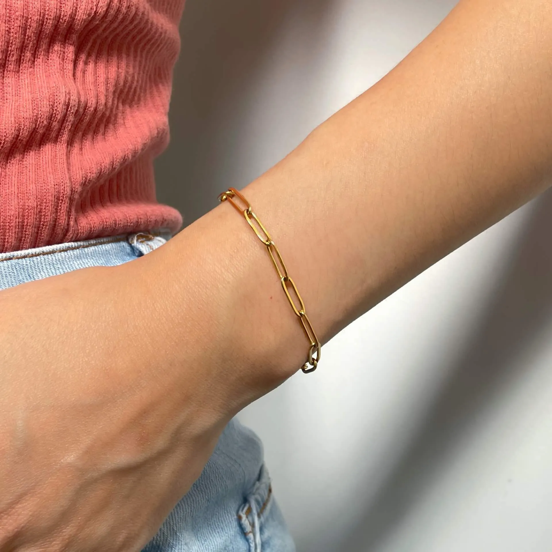 Paperclip Chain Bracelet Gold