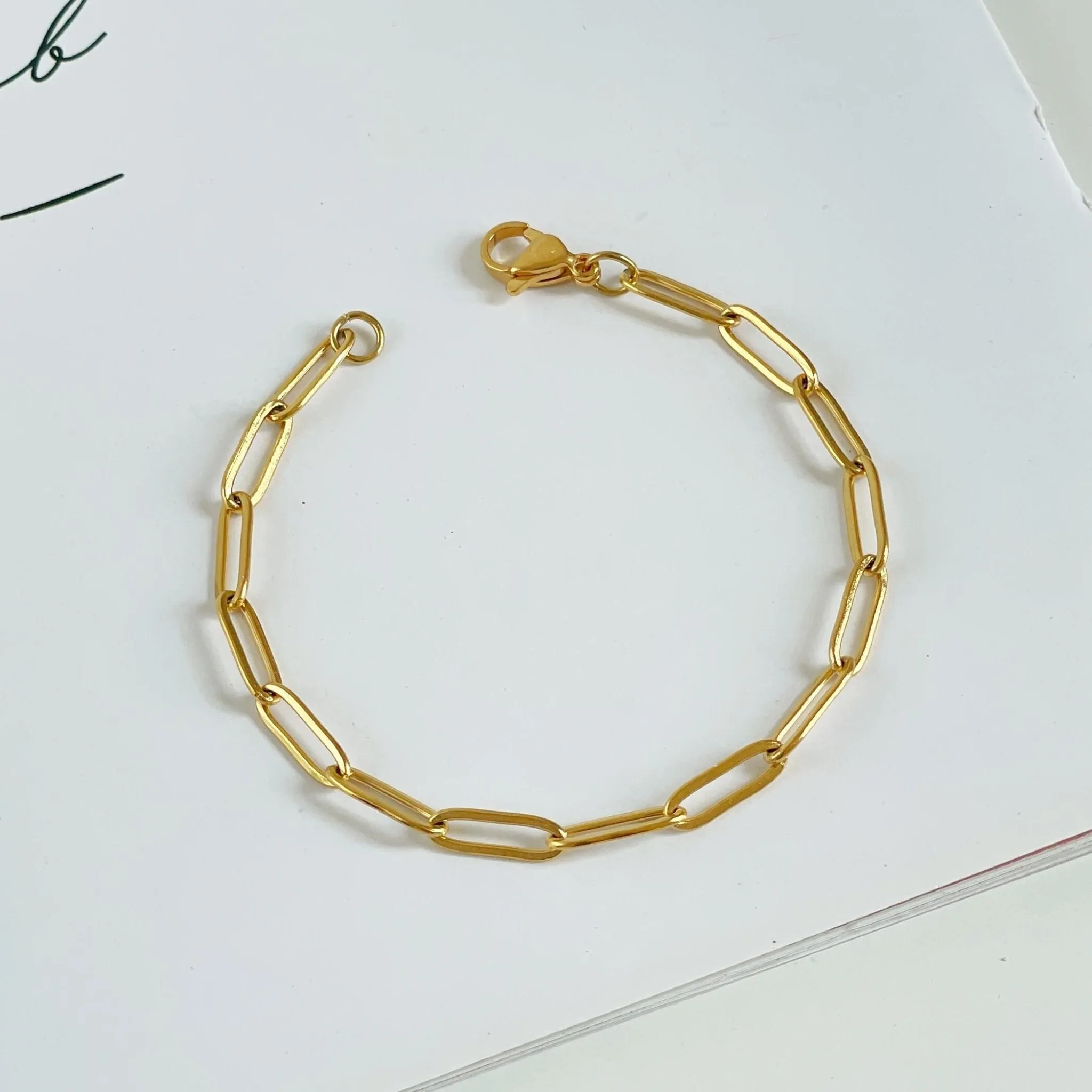 Paperclip Chain Bracelet Gold