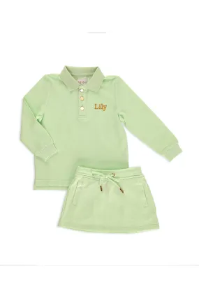 Personalised Children's Skirt & Long Top Set - Lime