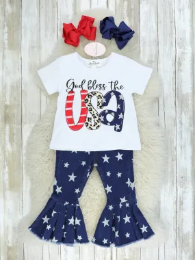 "God Bless The USA" Star Bell Bottoms Outfit