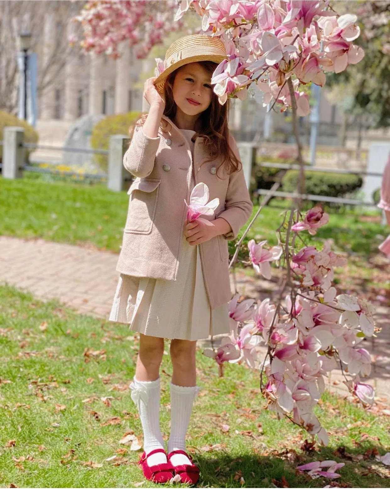 Ribbed Knee High Socks With Bows