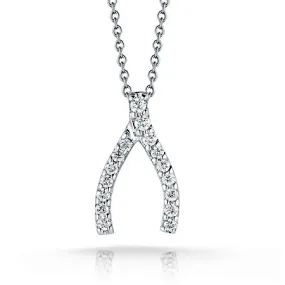 Roberto Coin Tiny Treasures Wishbone Necklace with Diamonds