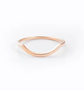 Rose Gold Hammered Delicate Curve Band