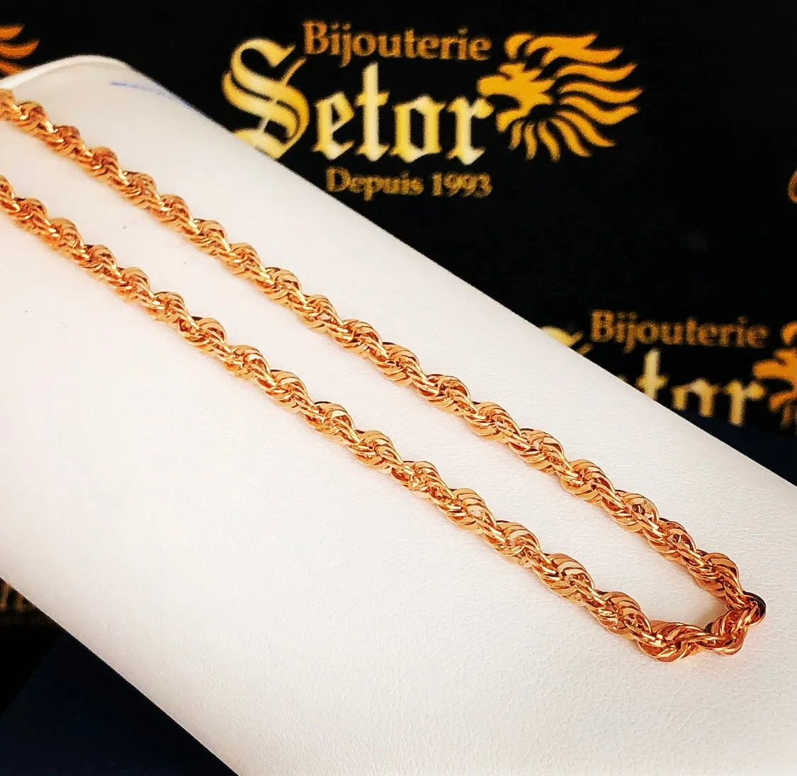 Rose gold rope anklet AC36