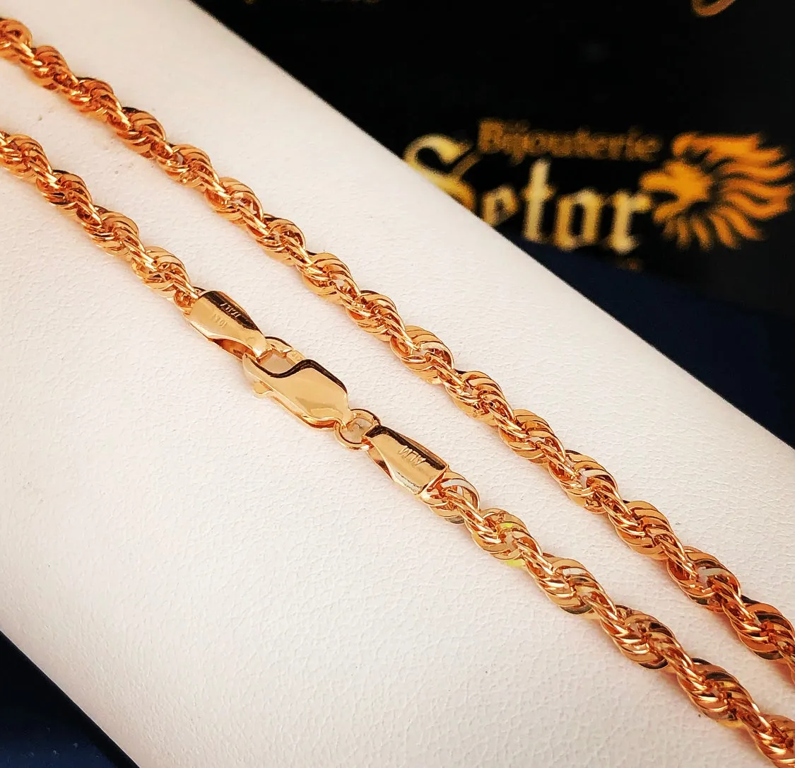 Rose gold rope anklet AC36