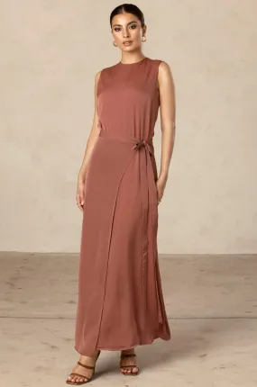 Sadia Sleeveless Maxi Dress & Skirt Set - Pecan