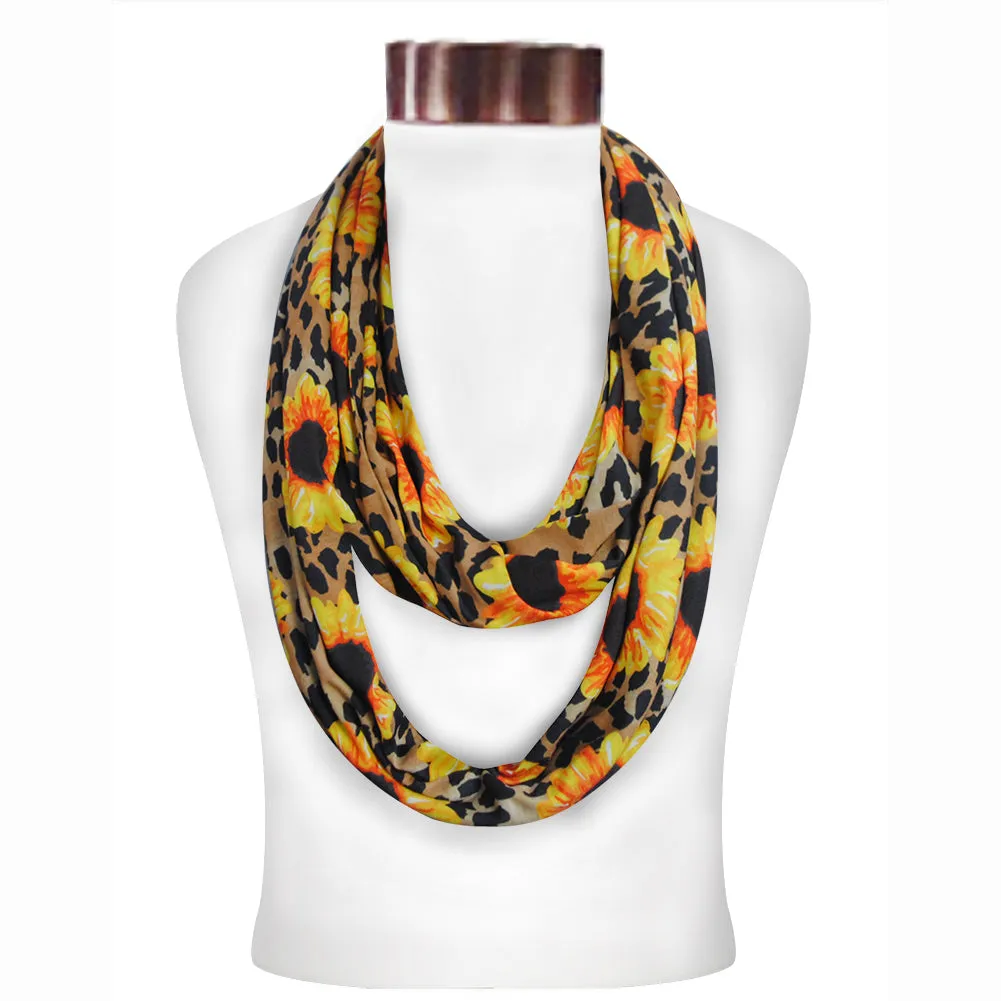 SALE! Leopard Sunflower Infinity Scarf