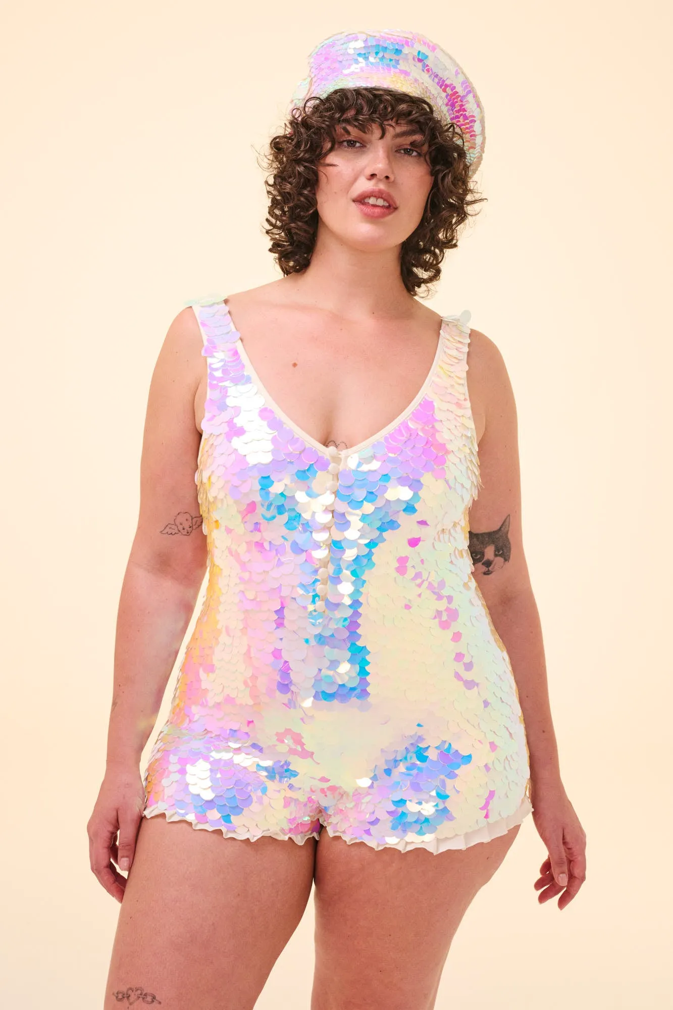 SEA CIRCUS SEQUIN PLAYSUIT - OPAL