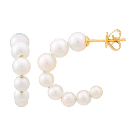 Small Graduated Pearl Hoops