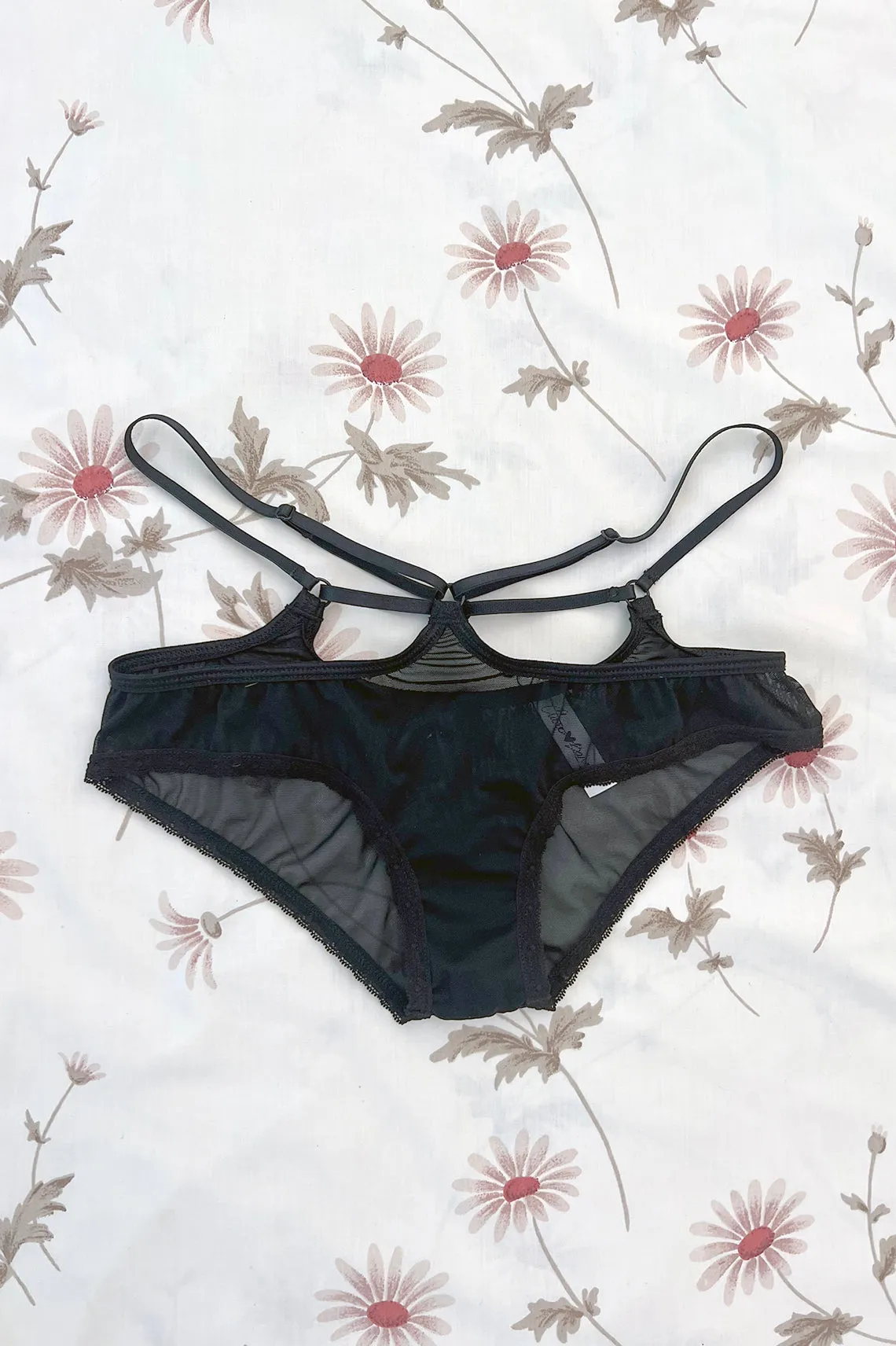 Sunset Panty in Sheer Black Recycled Mesh