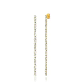 TAI RITTICHAI | Long Linear CZ Earrings