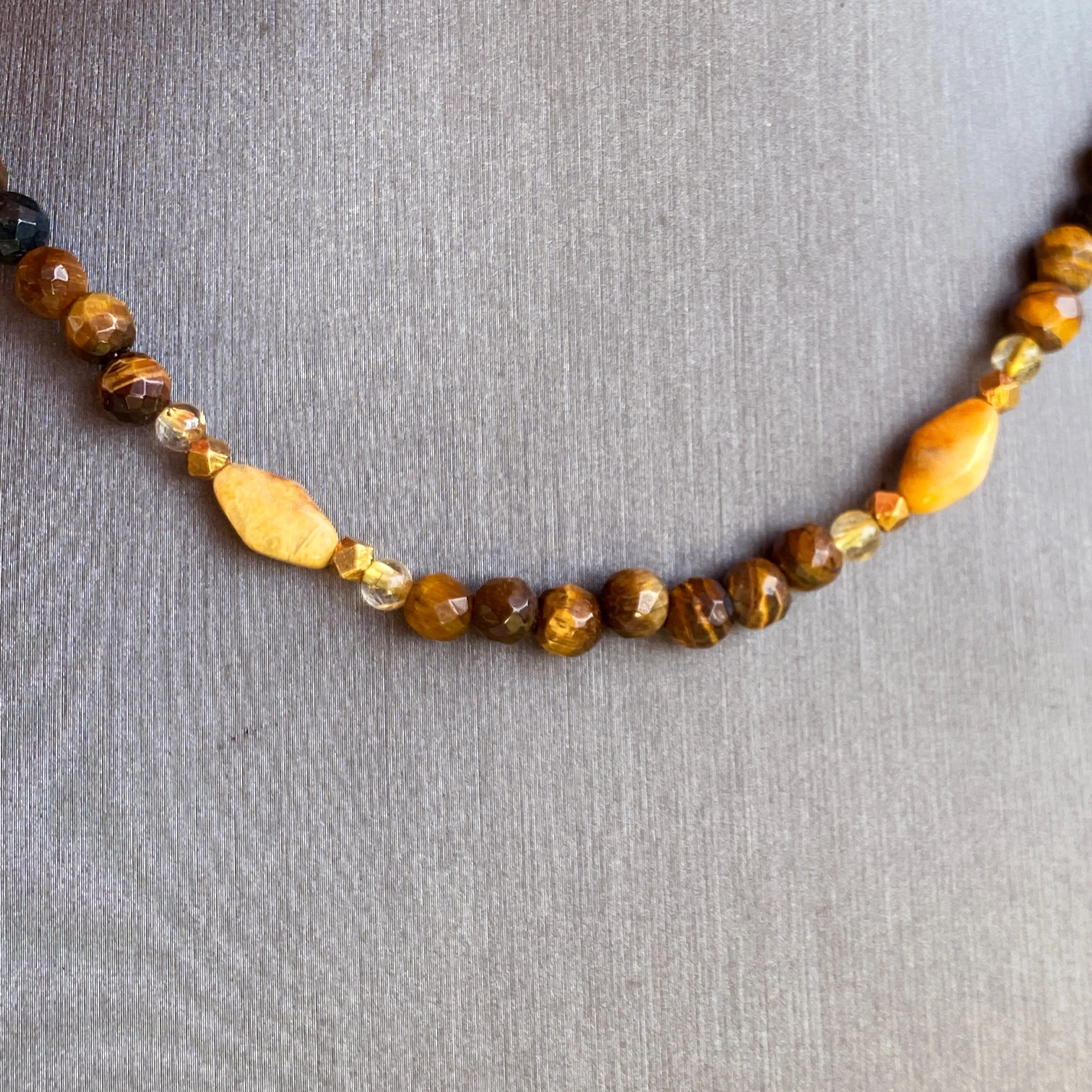 Tiger’s Eye gemstone beaded necklace