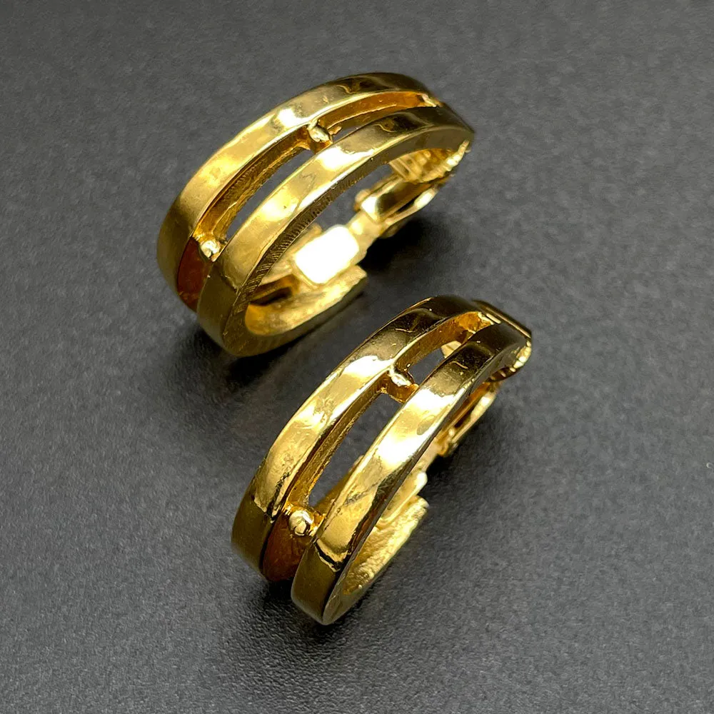 【USA輸入】 ヴィンテージ CROWN TRIFARI フープ イヤリング/Vintage Crown TRIFARI Hoop Clip On Earrings