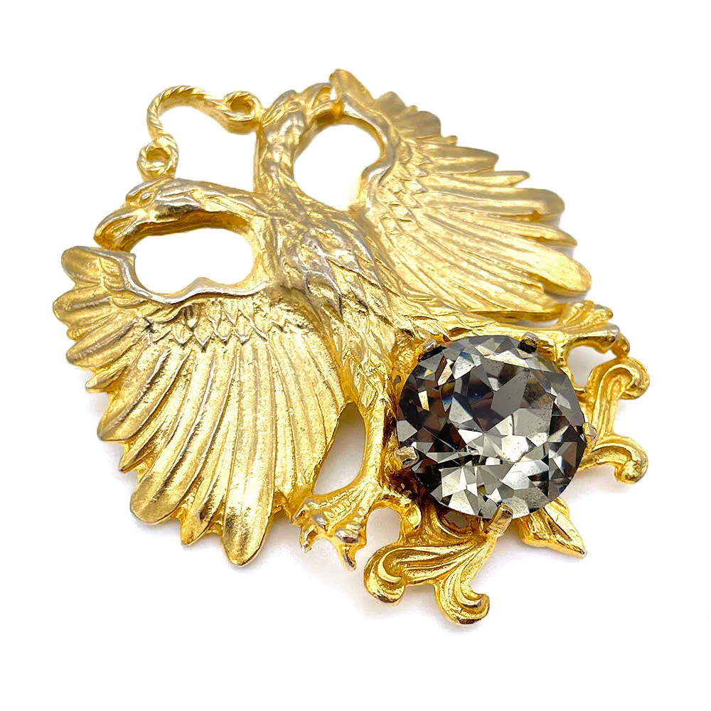 【USA輸入】 ヴィンテージ VAN S AUTEHNTICS イーグル ガラスストーン ブローチ/Vintage VAN S AUTEHNTICS Eagle Glass Stone Brooch