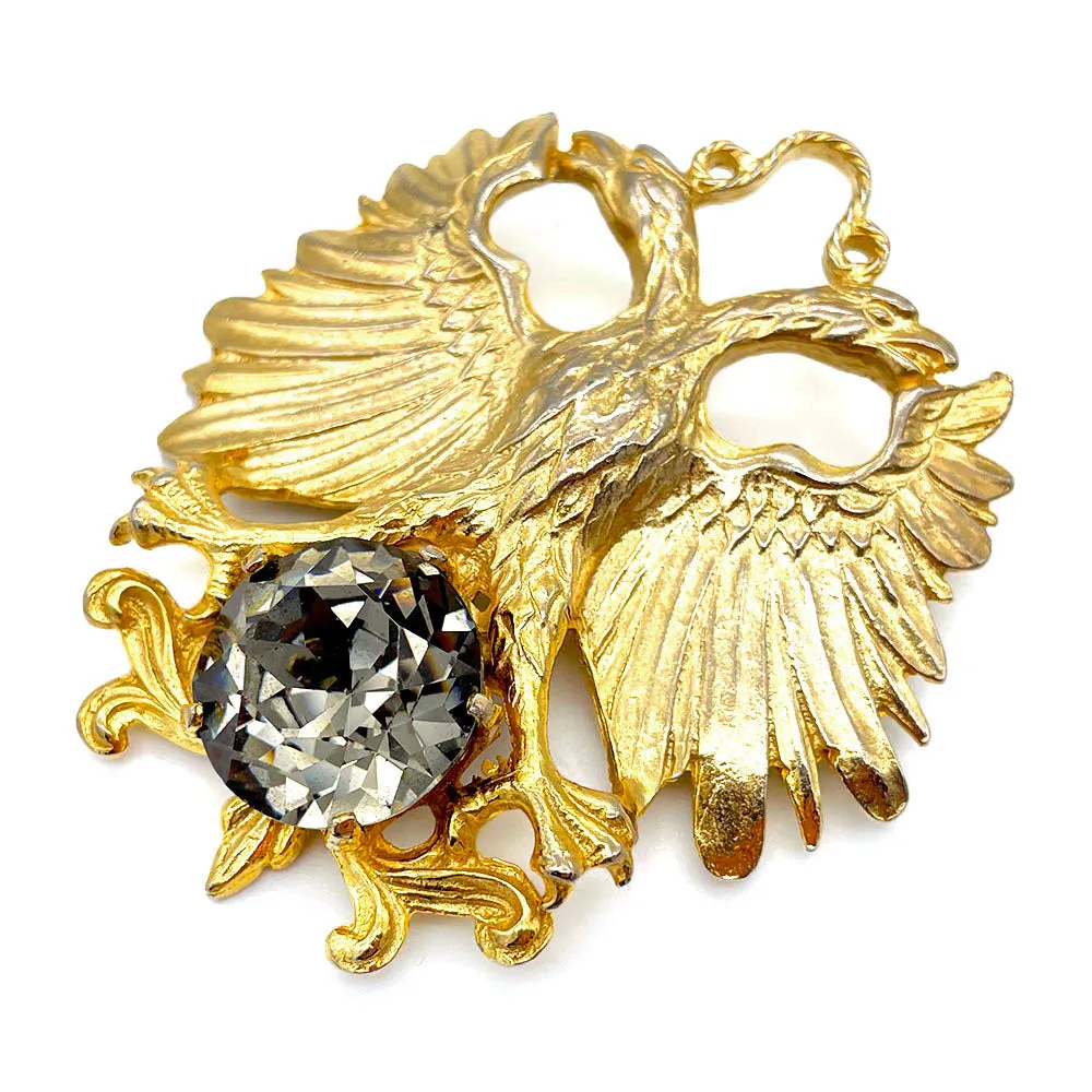 【USA輸入】 ヴィンテージ VAN S AUTEHNTICS イーグル ガラスストーン ブローチ/Vintage VAN S AUTEHNTICS Eagle Glass Stone Brooch