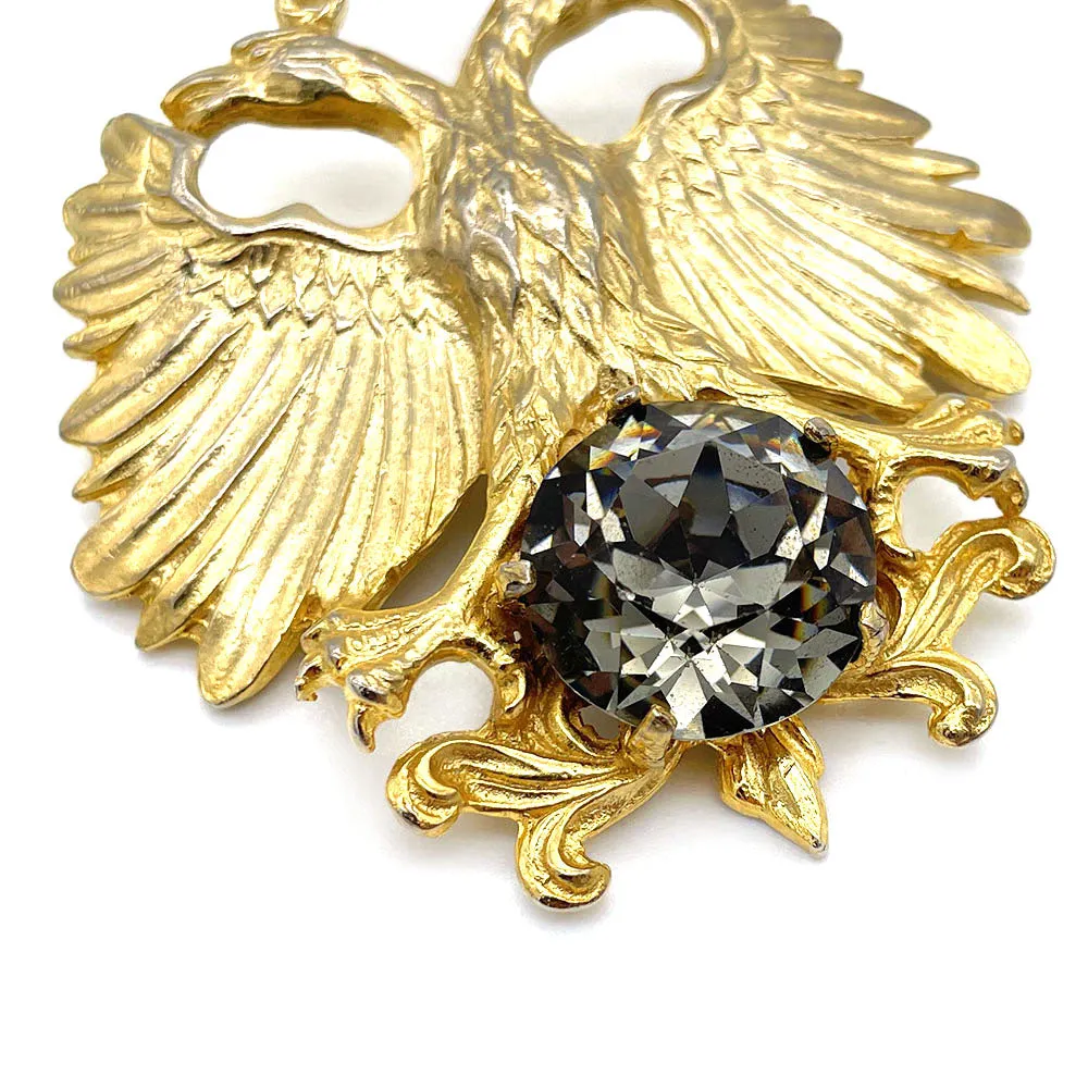 【USA輸入】 ヴィンテージ VAN S AUTEHNTICS イーグル ガラスストーン ブローチ/Vintage VAN S AUTEHNTICS Eagle Glass Stone Brooch