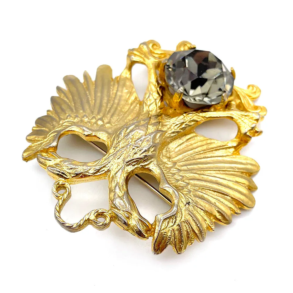 【USA輸入】 ヴィンテージ VAN S AUTEHNTICS イーグル ガラスストーン ブローチ/Vintage VAN S AUTEHNTICS Eagle Glass Stone Brooch