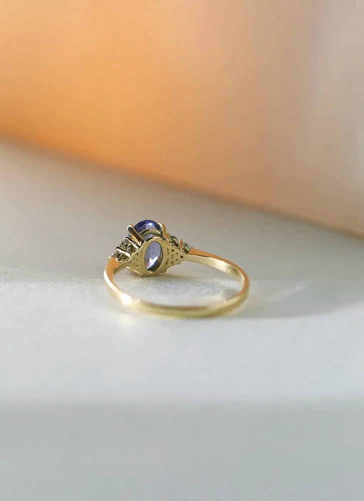 Valentina diamond tanzanite ring 14k gold