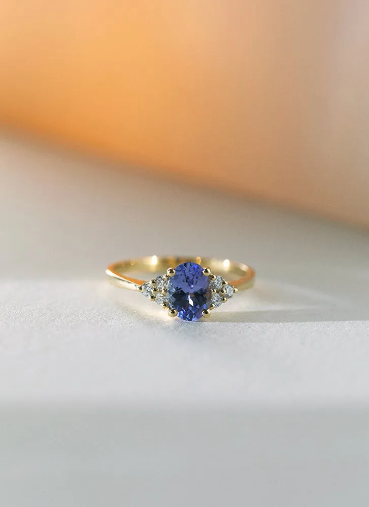 Valentina diamond tanzanite ring 14k gold