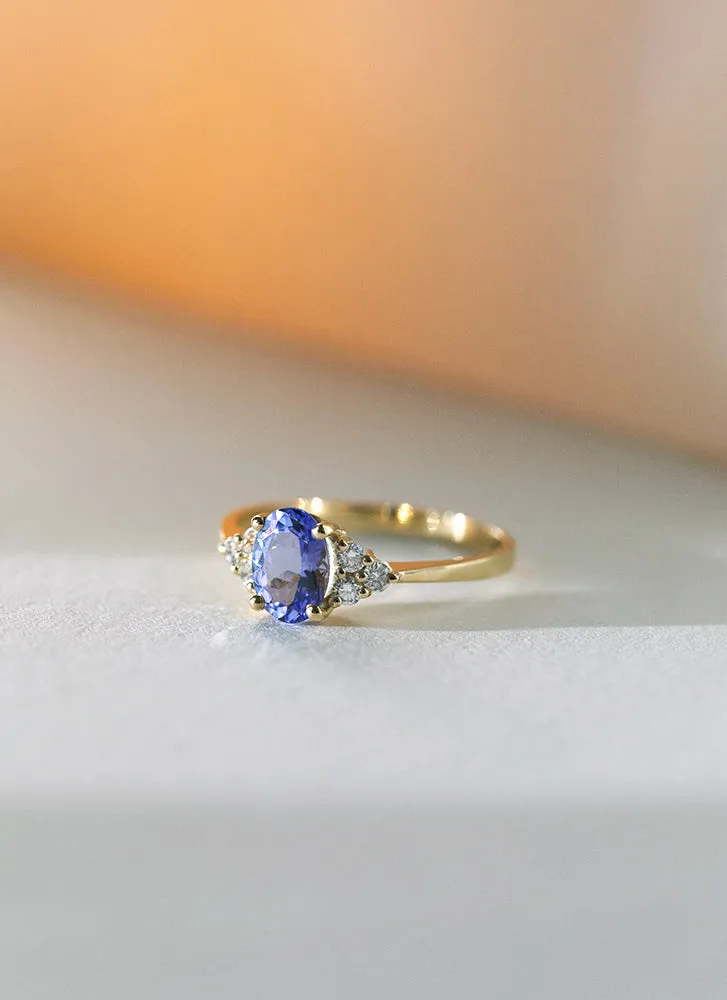 Valentina diamond tanzanite ring 14k gold