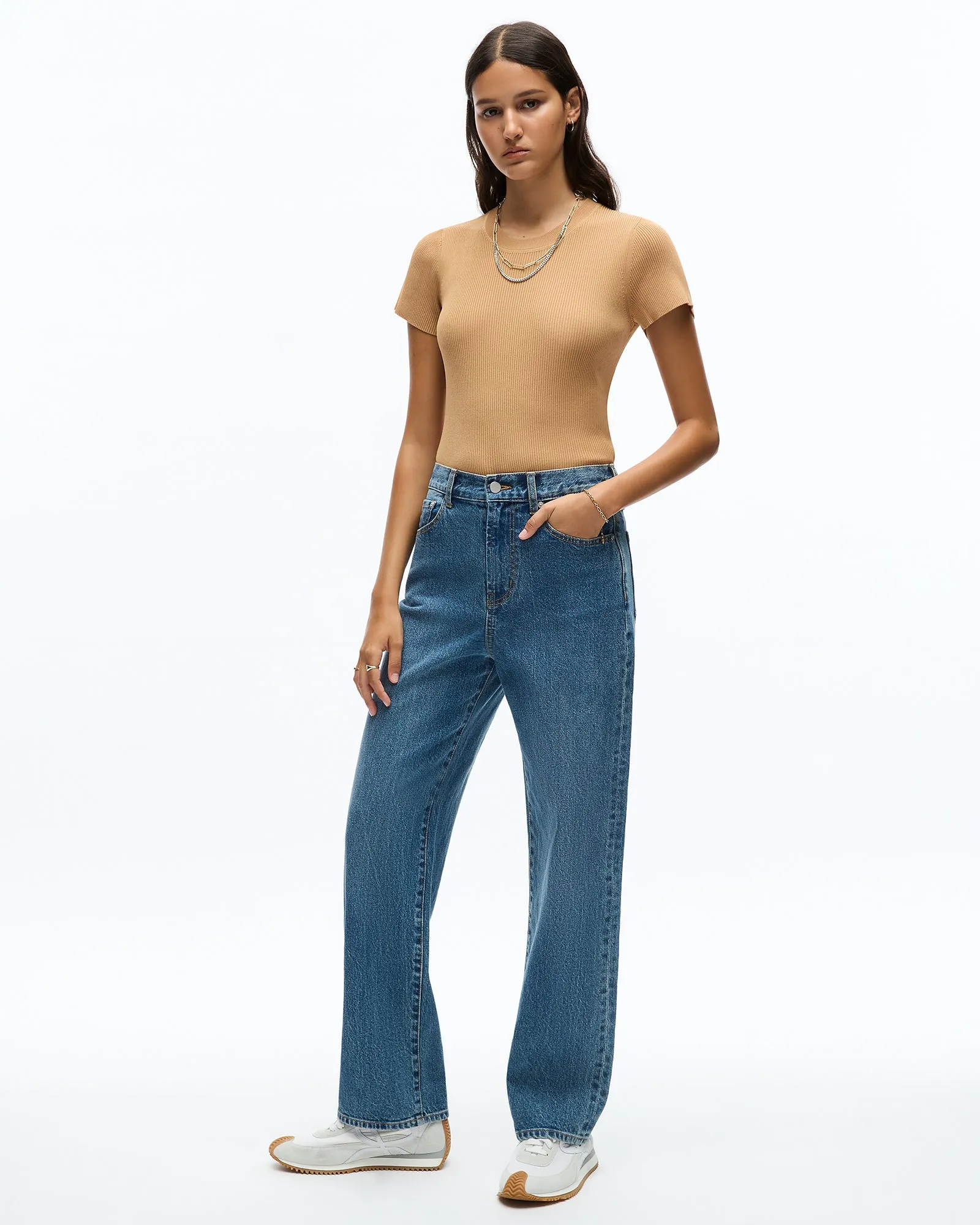 WIDE LEG JEAN - MID INDIGO