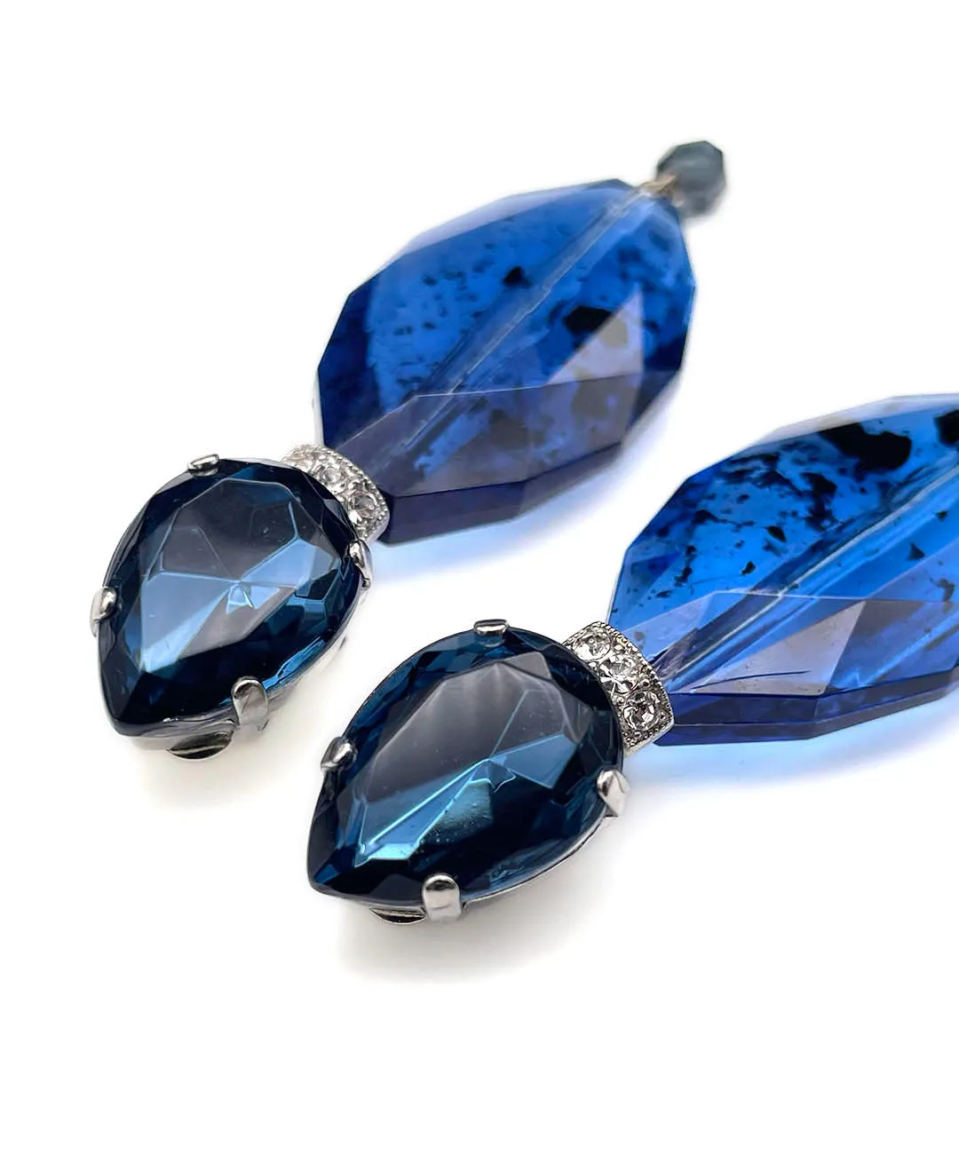 【ドイツ買付】ヴィンテージ SEIBOTH ブルー ガラス ビーズ イヤリング/Vintage SEIBOTH Blue Glass Beads Clip On Earrings