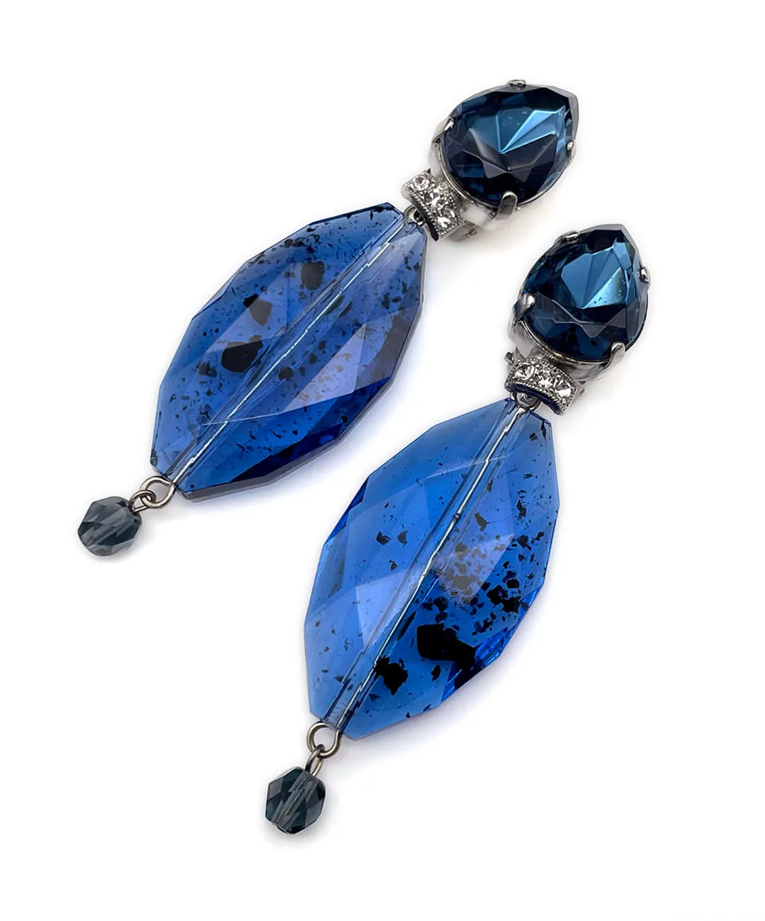 【ドイツ買付】ヴィンテージ SEIBOTH ブルー ガラス ビーズ イヤリング/Vintage SEIBOTH Blue Glass Beads Clip On Earrings