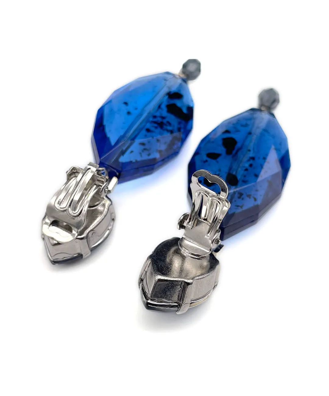 【ドイツ買付】ヴィンテージ SEIBOTH ブルー ガラス ビーズ イヤリング/Vintage SEIBOTH Blue Glass Beads Clip On Earrings