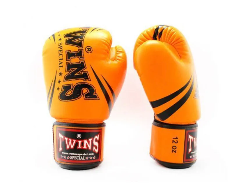 泰拳拳套 Thai Boxing Gloves :TWINS SPECIAL FBGVS3-TW6 ORANGE